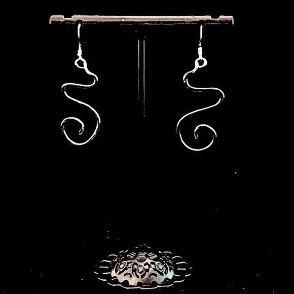 🎄 Christmas Gift Idea — Sterling Silver Wave Earrings – Handcrafted 2¾" Drop - Picture 1 of 2